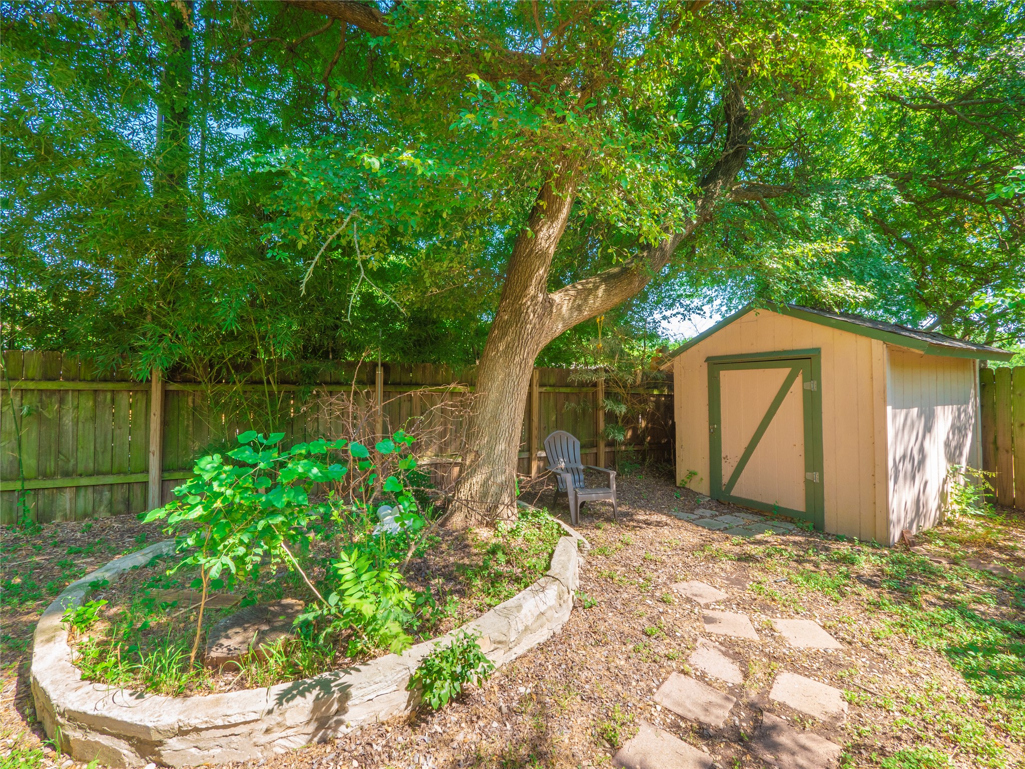 908 Echo Lane Austin, TX 78745 - Photo 24 of 24 a backyard of a house with a garden and plants