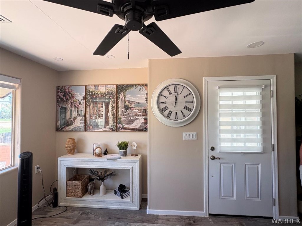 1395 Lause Road Bullhead City, AZ 86442 - Photo 4 of 34 Front door, recessed lighting accents and ceiling fan