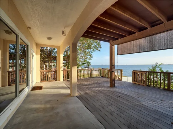 a view of a deck