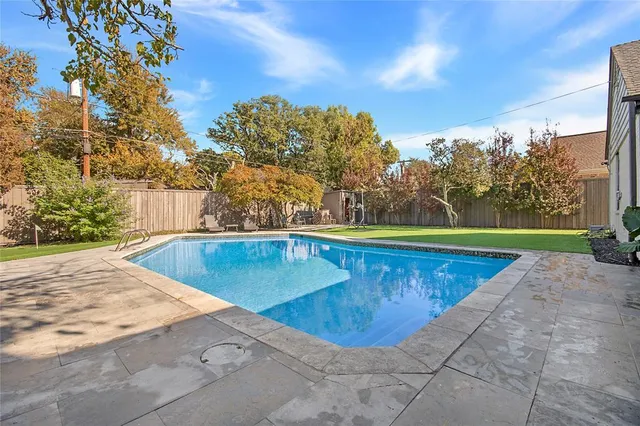 a view of a garden with a slide