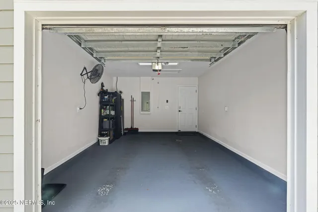 a view of a garage