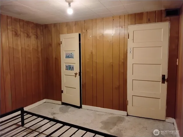 a utility room with cabinets