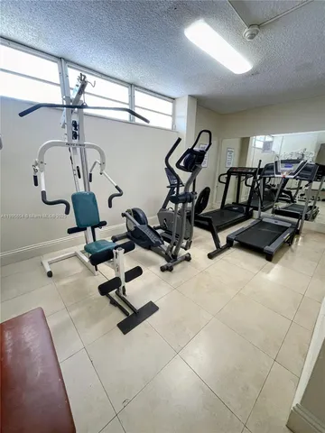 a room with gym equipment