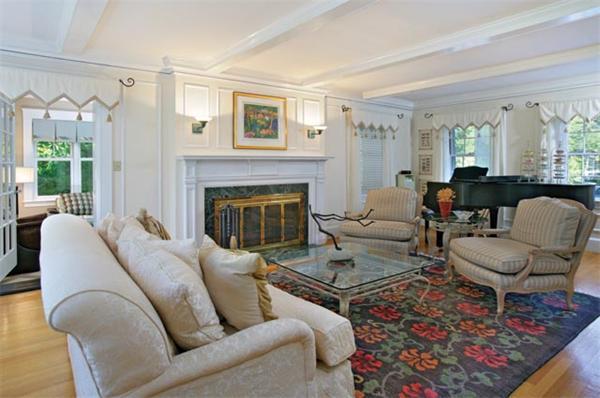 91 Nehoiden Road Newton, MA 02468 - Photo 2 of 12 a living room with furniture a fireplace and a large window