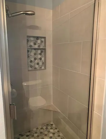 a bathroom with a shower