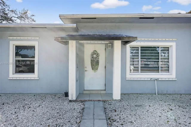 a front view of a house