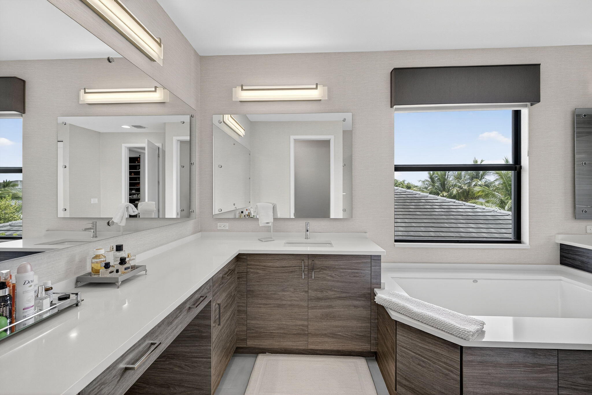 8618 Tower Bridge Court Boca Raton, FL 33496 - Photo 35 of 53 a bathroom with a granite countertop sink mirror and bathtub
