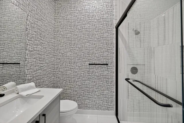 a bathroom with a shower