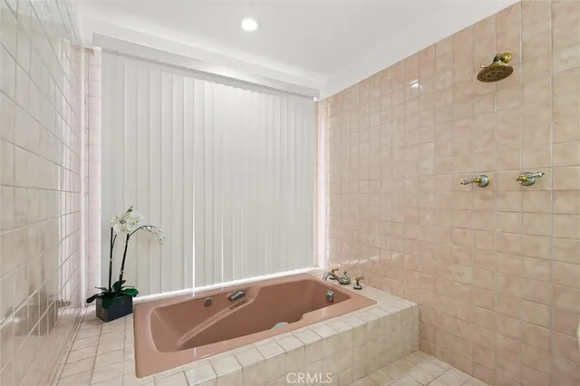 a bathroom with a tub a sink and a shower