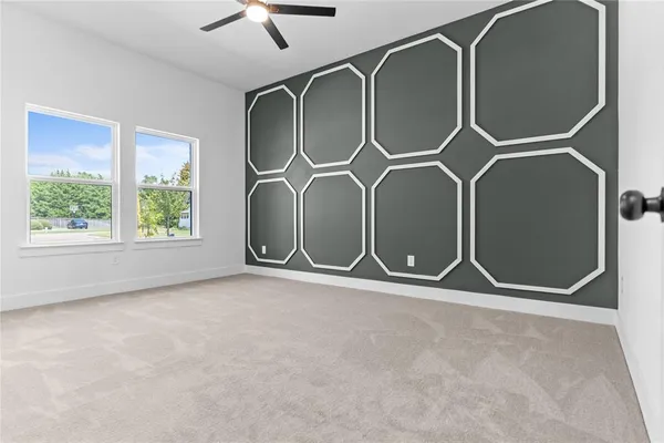 an empty room with windows