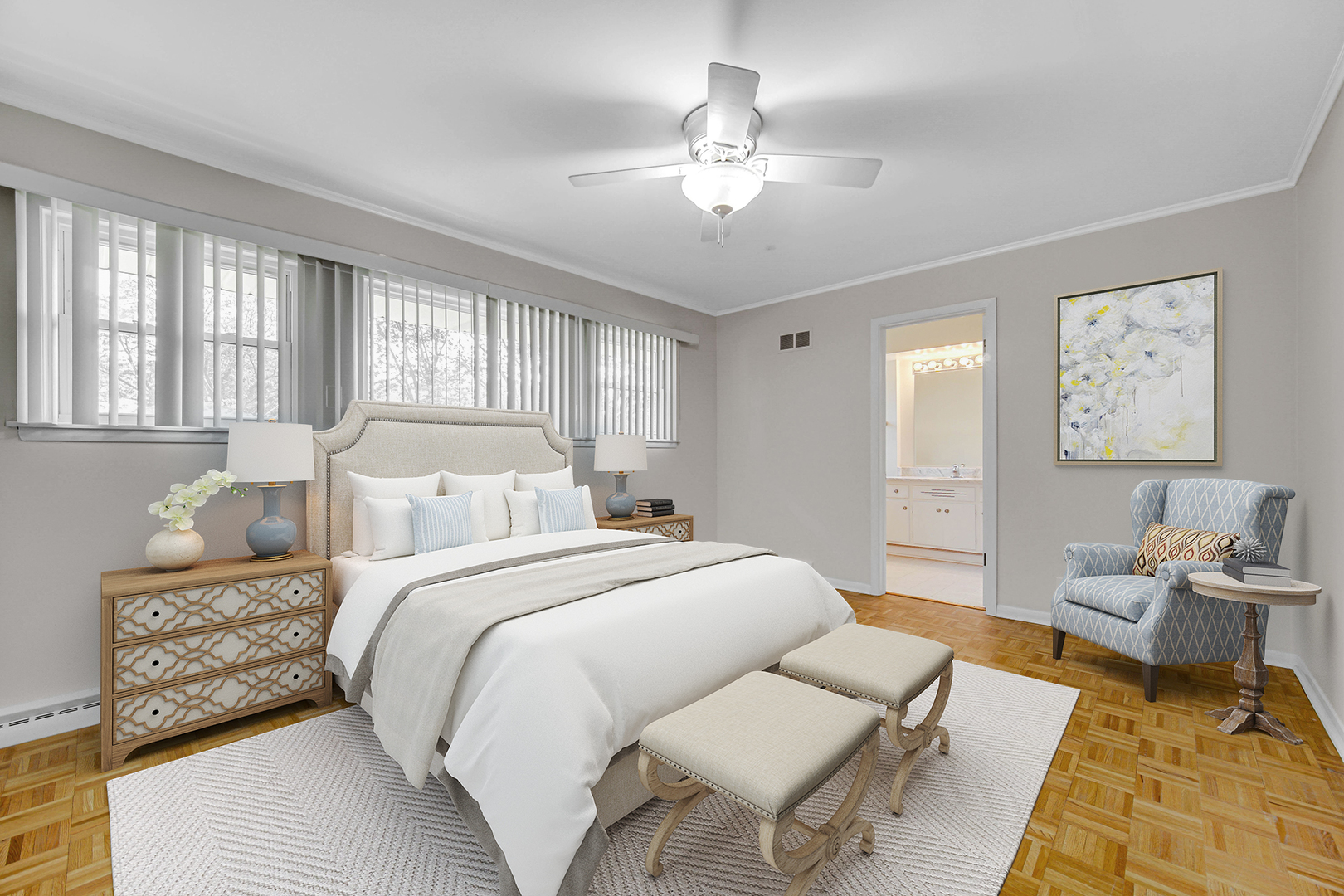 2224 Parkside Drive Park Ridge, IL 60068 - Photo 9 of 26 a spacious bedroom with a bed and wooden floor