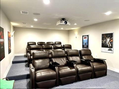 2007 Manana Street Austin, TX 78730 - Photo 11 of 38 Carpeted cinema room featuring baseboards and recessed lighting