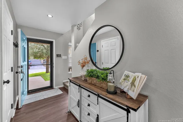 a living room with furniture