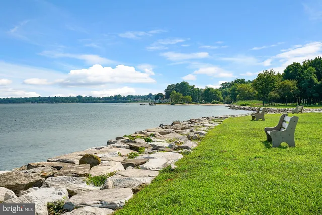 a view of a lake with outdoor space