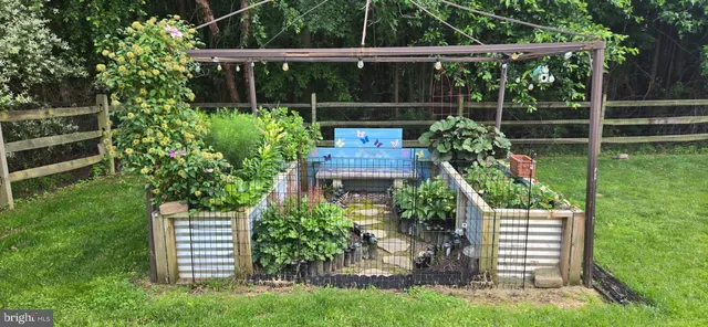 a house view with a garden space