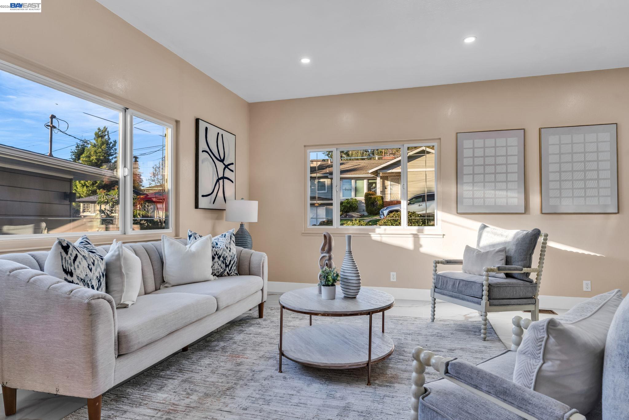 4628 Fieldbrook Road Oakland, CA 94619 - Photo 6 of 40 a living room with furniture and a large window