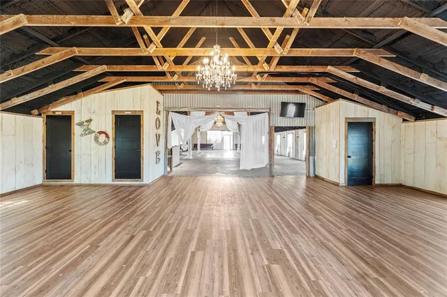 a view of a building with a door