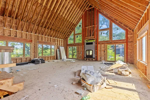 a view of a livingroom with windows