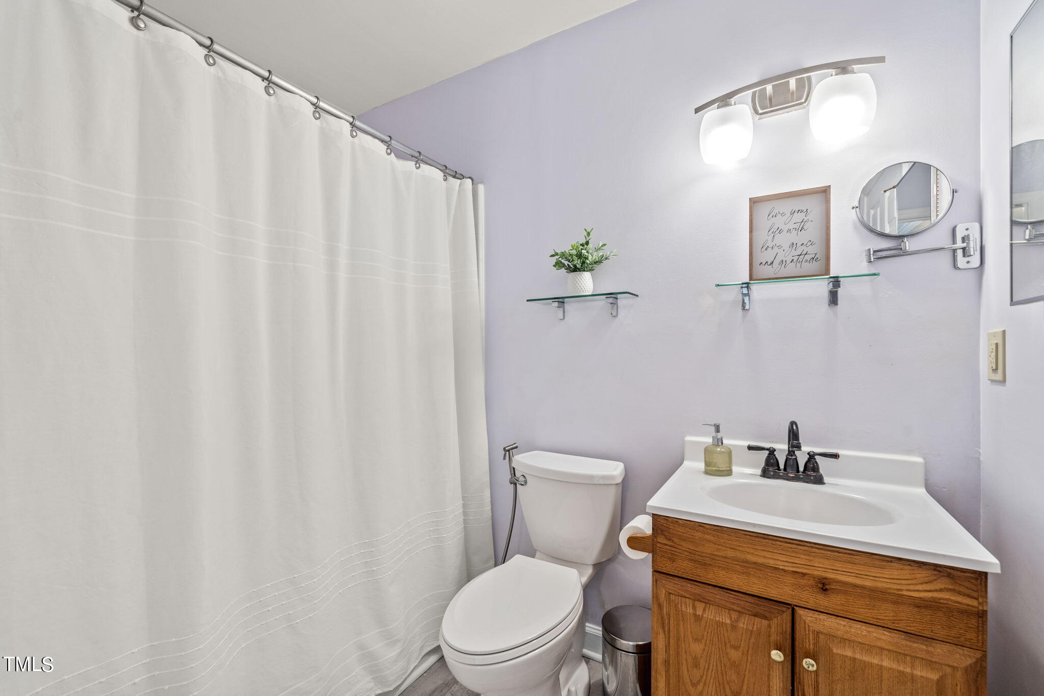 2415 Tryon Road Durham, NC 27705 - Photo 19 of 39 a bathroom with a toilet a sink and a mirror