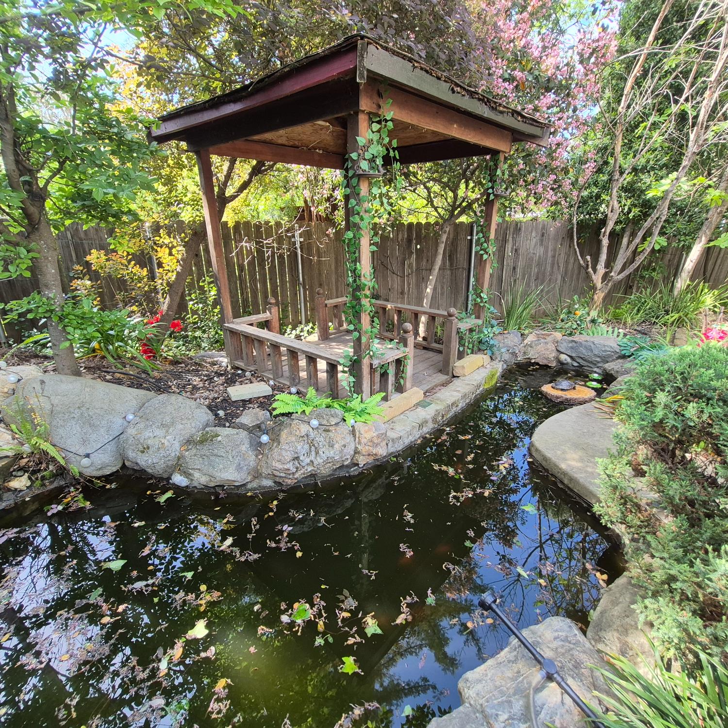 2604 Javan Lane Carmichael, CA 95608 - Photo 35 of 40 a view of a backyard with table and chairs under an umbrella