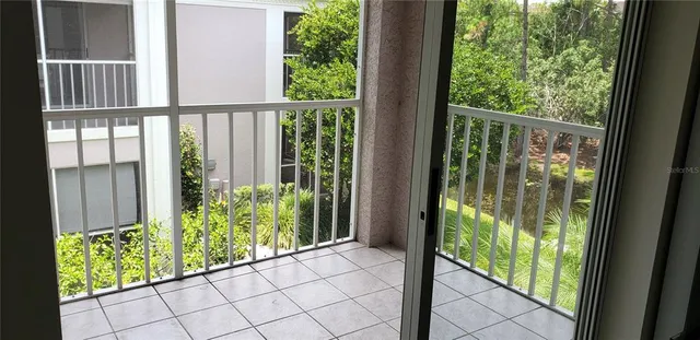 a view of backyard from balcony