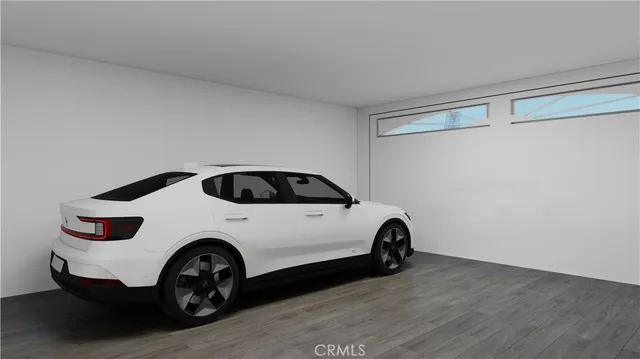 a view of car parked in garage