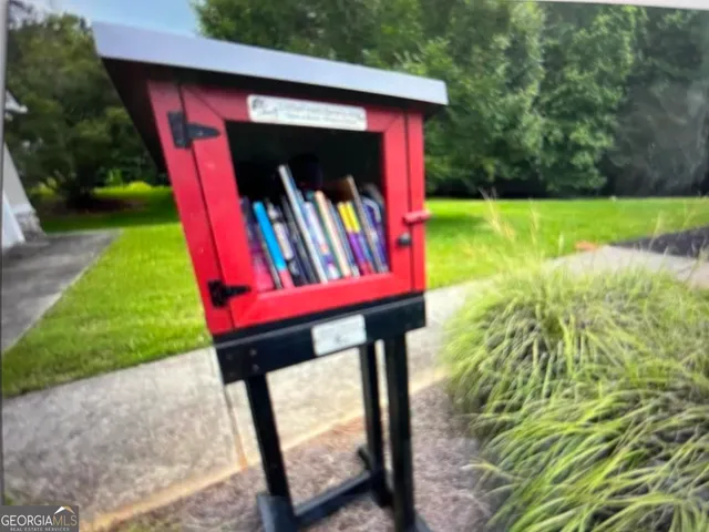 a view of a park with swimming pool