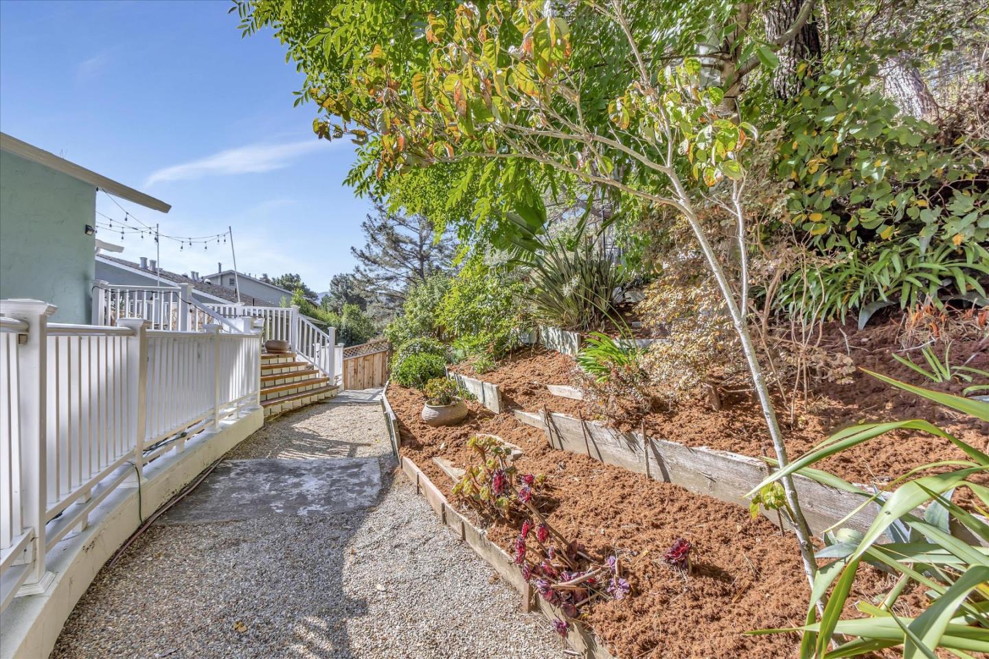 1261 Oddstad Boulevard Pacifica, CA 94044 - Photo 60 of 62 a view of a yard with plants and wooden fence