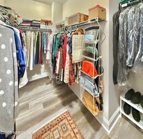 a view of a walk in closet