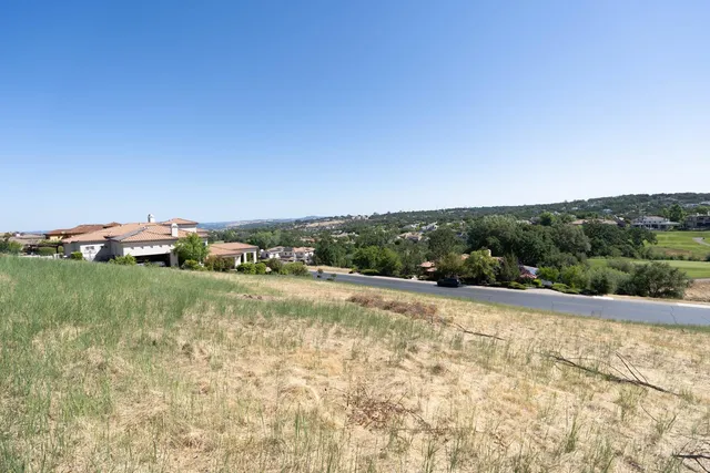 a view of a field with an trees