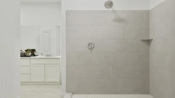a bathroom with a shower