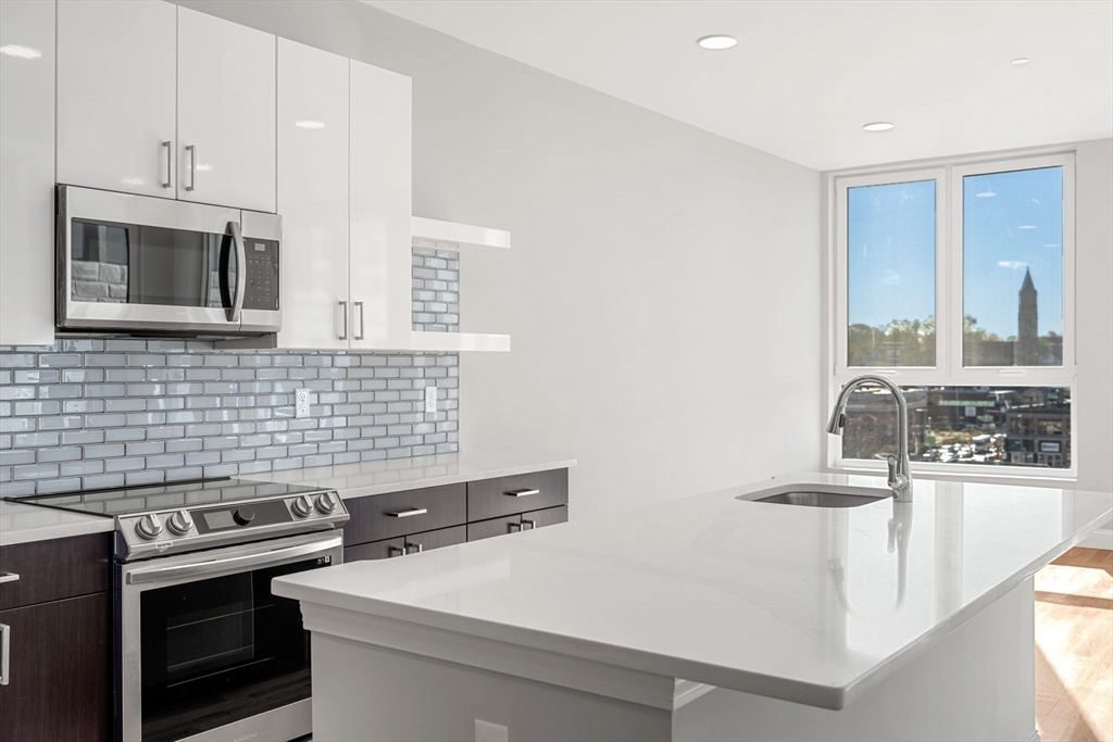 10 Taber Street, Unit 501 Boston, MA 02119 - Photo 18 of 35 a kitchen with a stove and a microwave