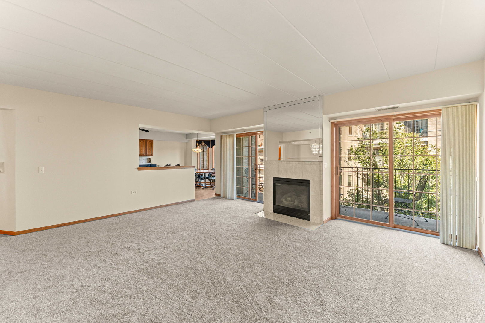 11901 Windemere Court, Unit 301 Orland Park, IL 60467 - Photo 15 of 27 an empty room with furniture and a fireplace