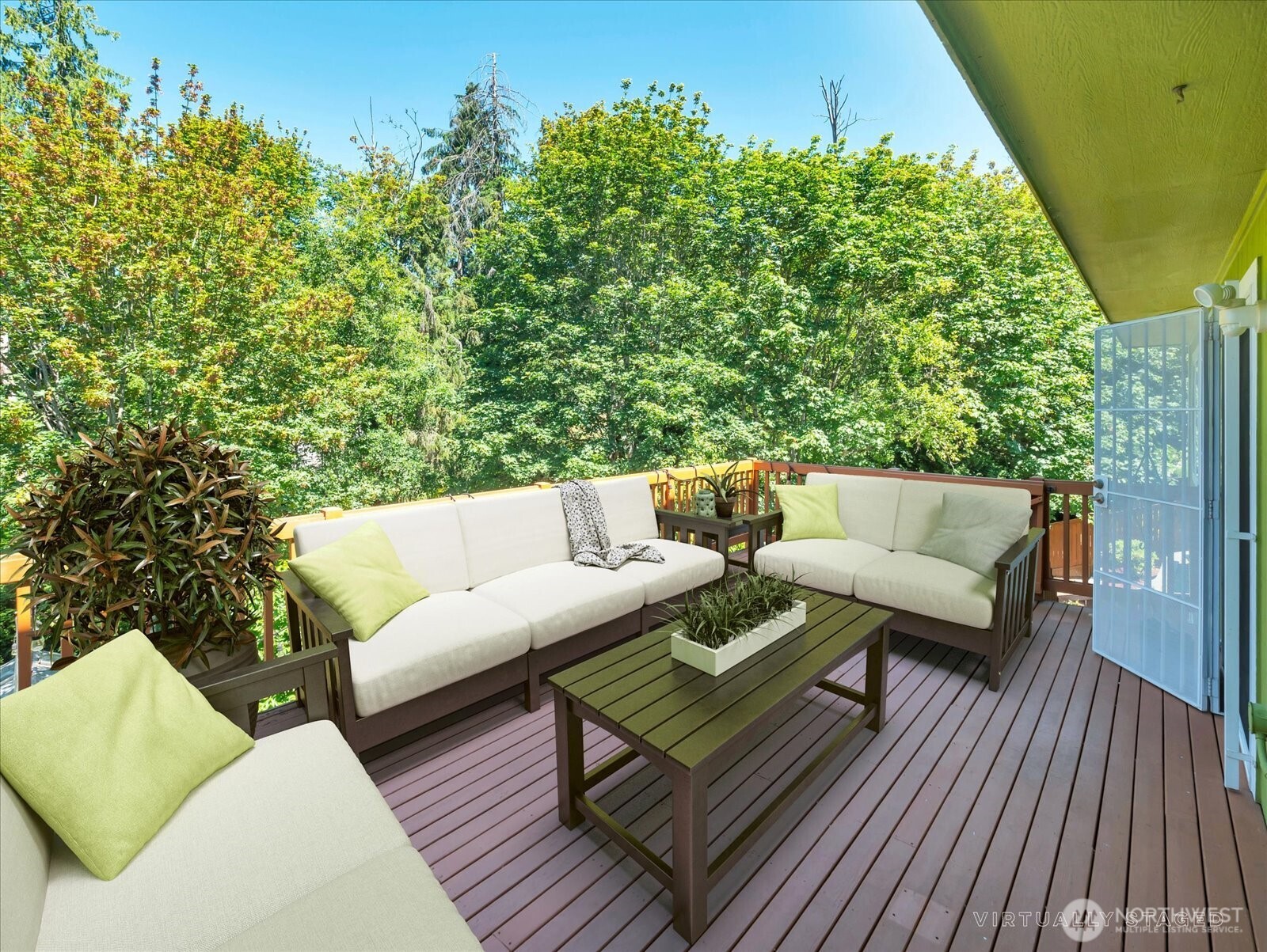 14740 Southeast 187 Court Renton, WA 98058 - Photo 27 of 38 a roof deck with couches and wooden floor