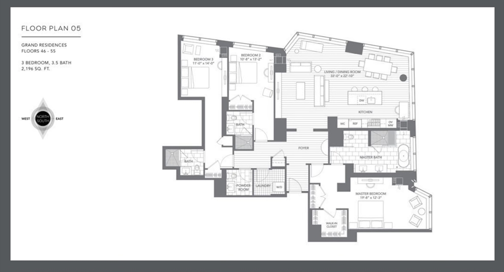 1 Franklin Street, Unit 5105 Boston, MA 02110 - Photo 24 of 24 a picture of floor plan