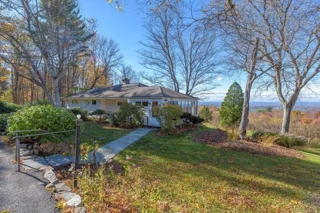 a view of backyard with green space