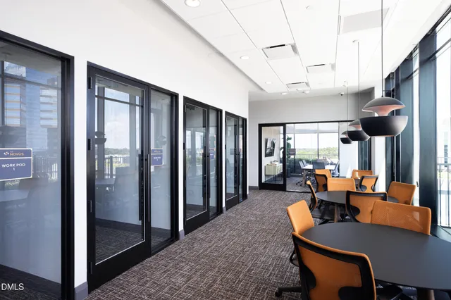 a view of a terrace with sitting area