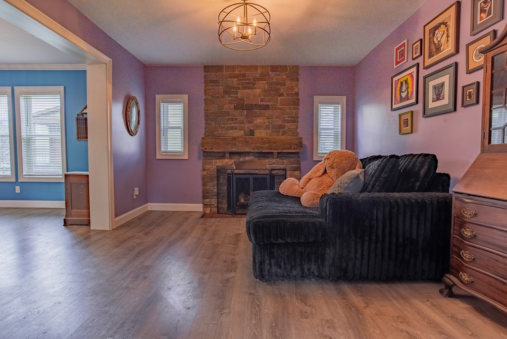 432 Colerain Street Sligo, PA 16255 - Photo 7 of 44 a living room with furniture and a fireplace