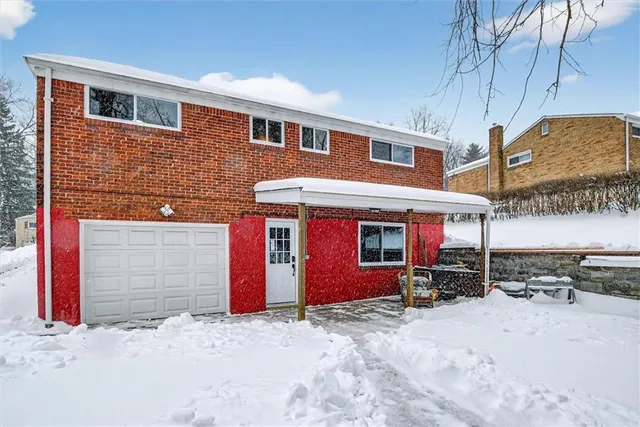 a front view of a building with street