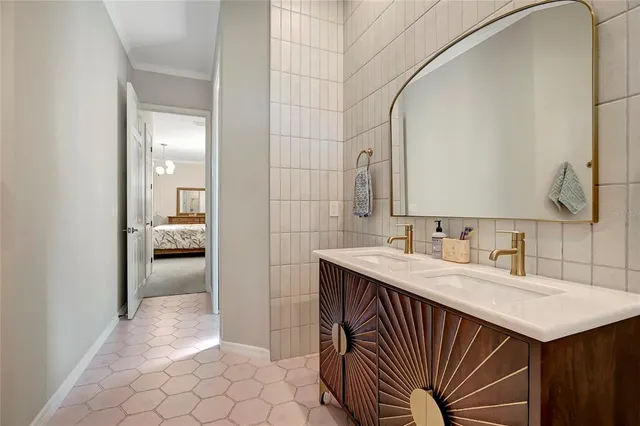 a living room with furniture a dining table and chairs