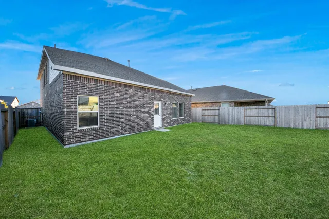 a view of a backyard with plants and large tree