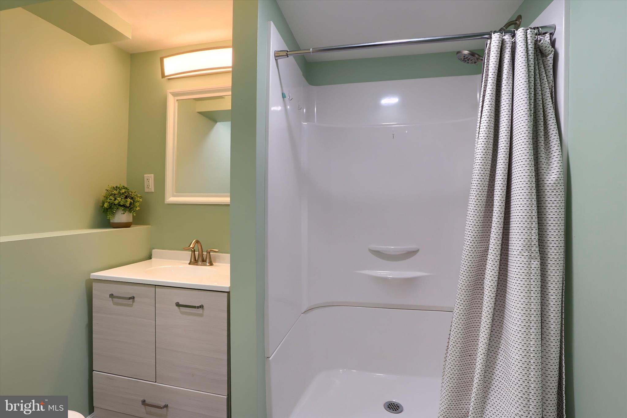 1288 Copeland School Road West Chester, PA 19380 - Photo 28 of 36 a bathroom with a shower a sink and a mirror