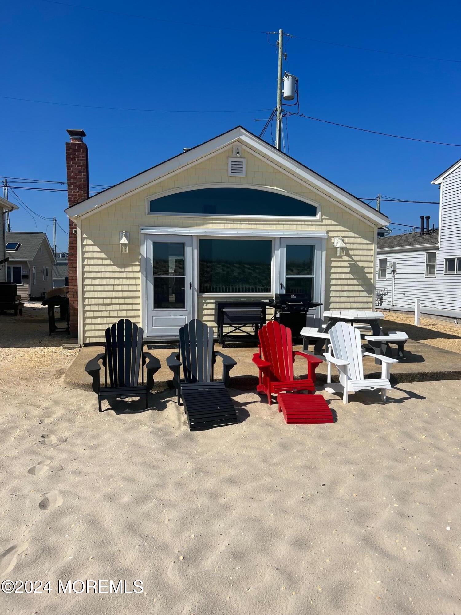 a view of a chairs in a patio