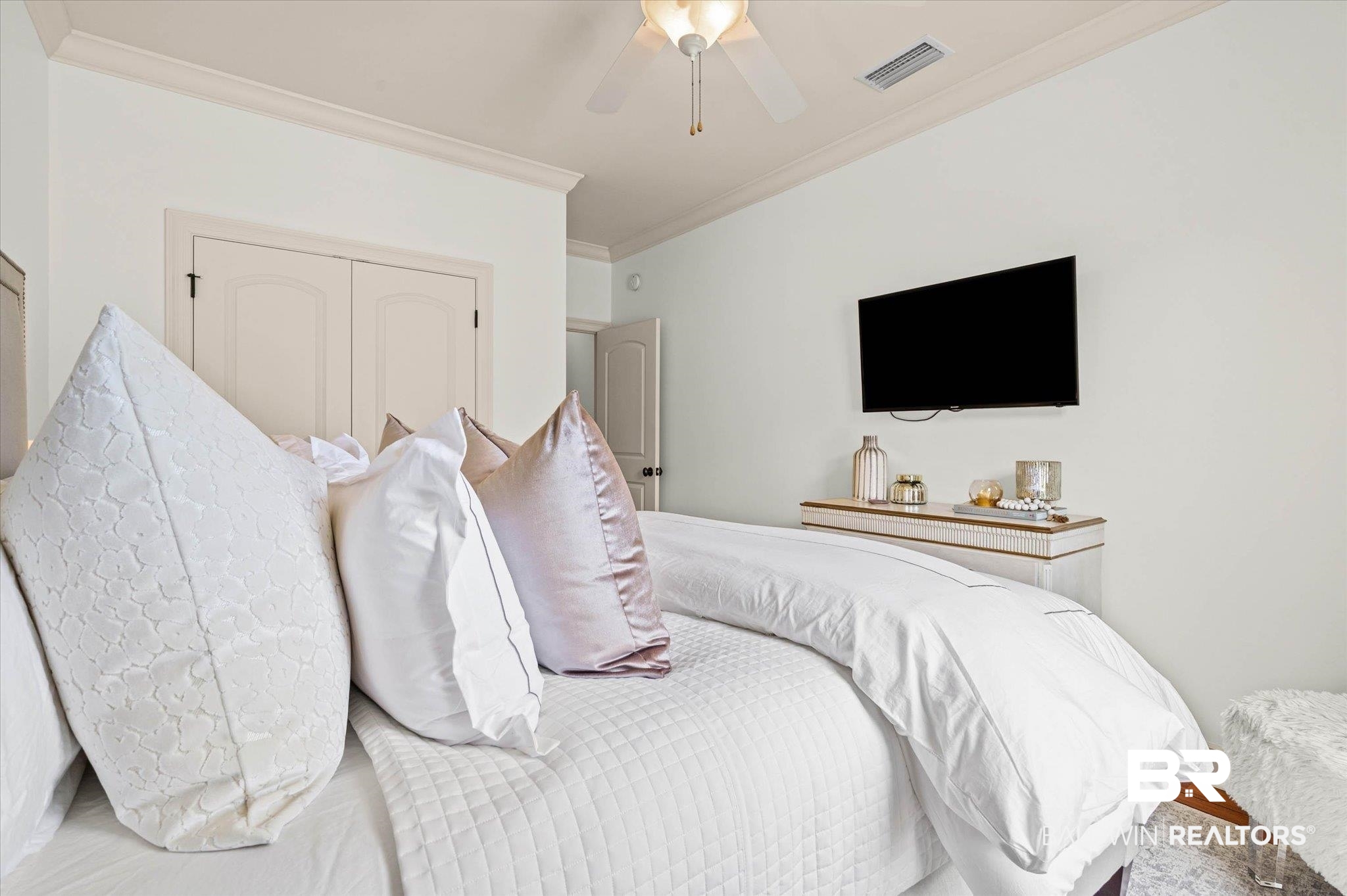 3459 Rue Royal Mobile, AL 36693 - Photo 23 of 31 Bedroom featuring crown molding and light-toned walls