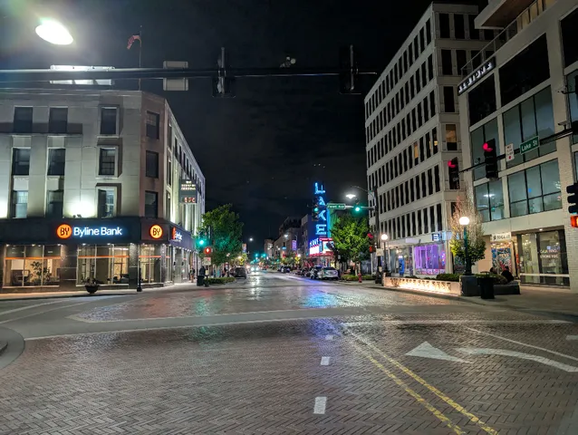 a view of a street with cars