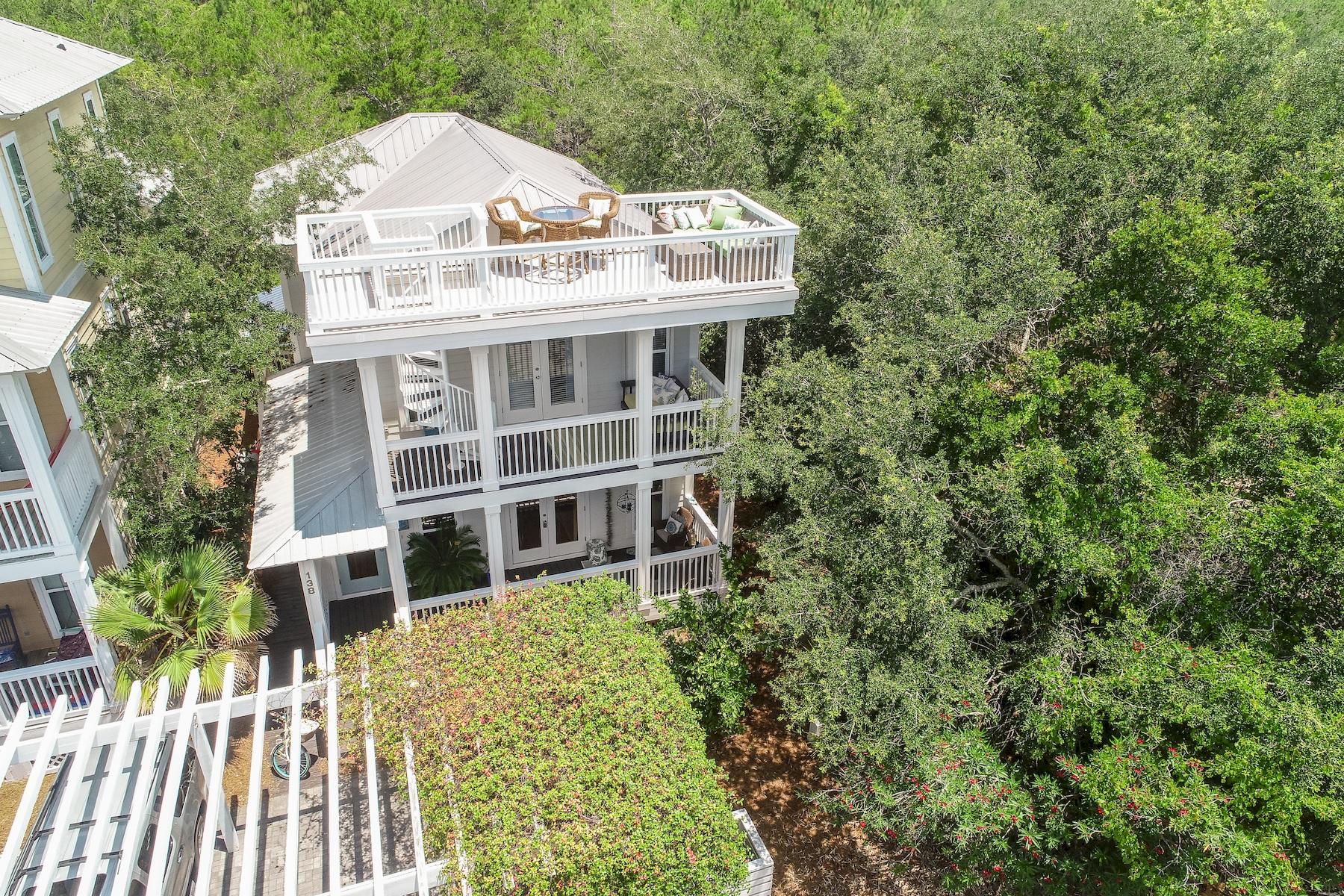 138 Cottage Way Inlet Beach, FL 32461 - Photo 31 of 38 Carport & Rooftop Terrace