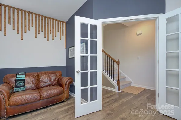 a living room with furniture