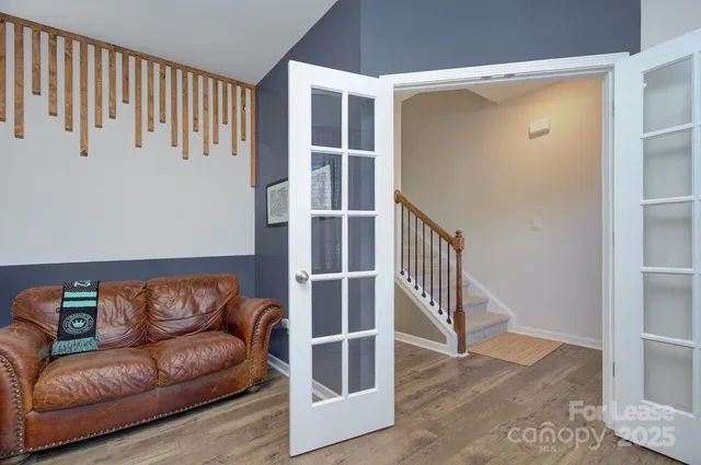 a living room with furniture