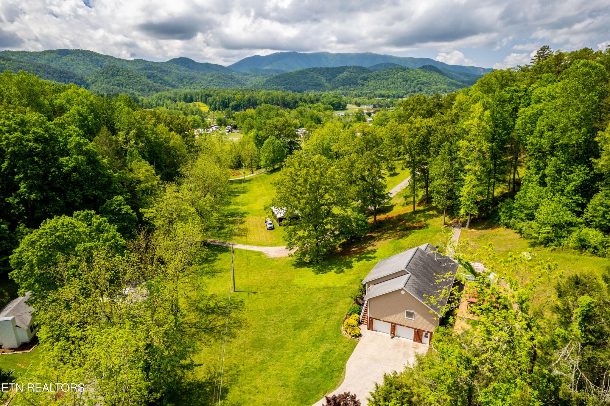 349 Rudd Hollow Road Townsend, TN 37882 - Photo 52 of 52 an aerial view of residential houses with outdoor space and trees all around