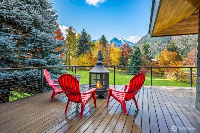 a view of deck with furniture